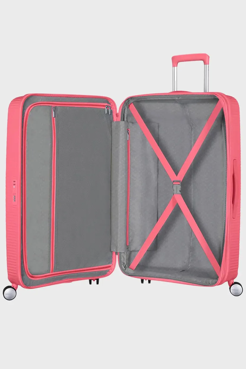 Женский розовый чемодан 77 см SOUNDBOX PINK 6