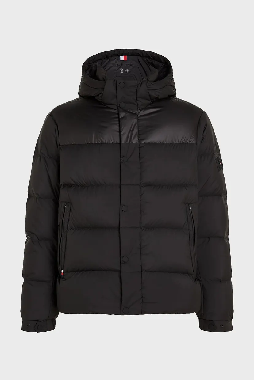 Мужской черный пуховик MIX DOWN HOODED PUFFER JACKET 6