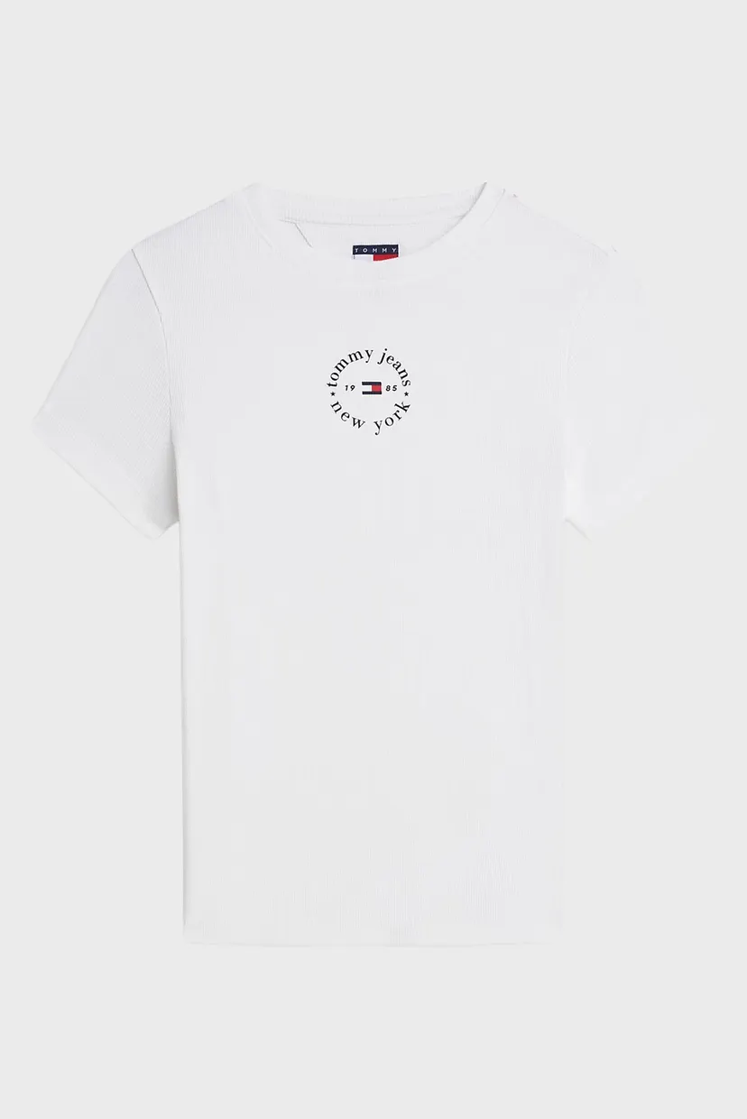 Жіноча біла футболка SLIM ESS LOGO2 RIB TEE EXT 5