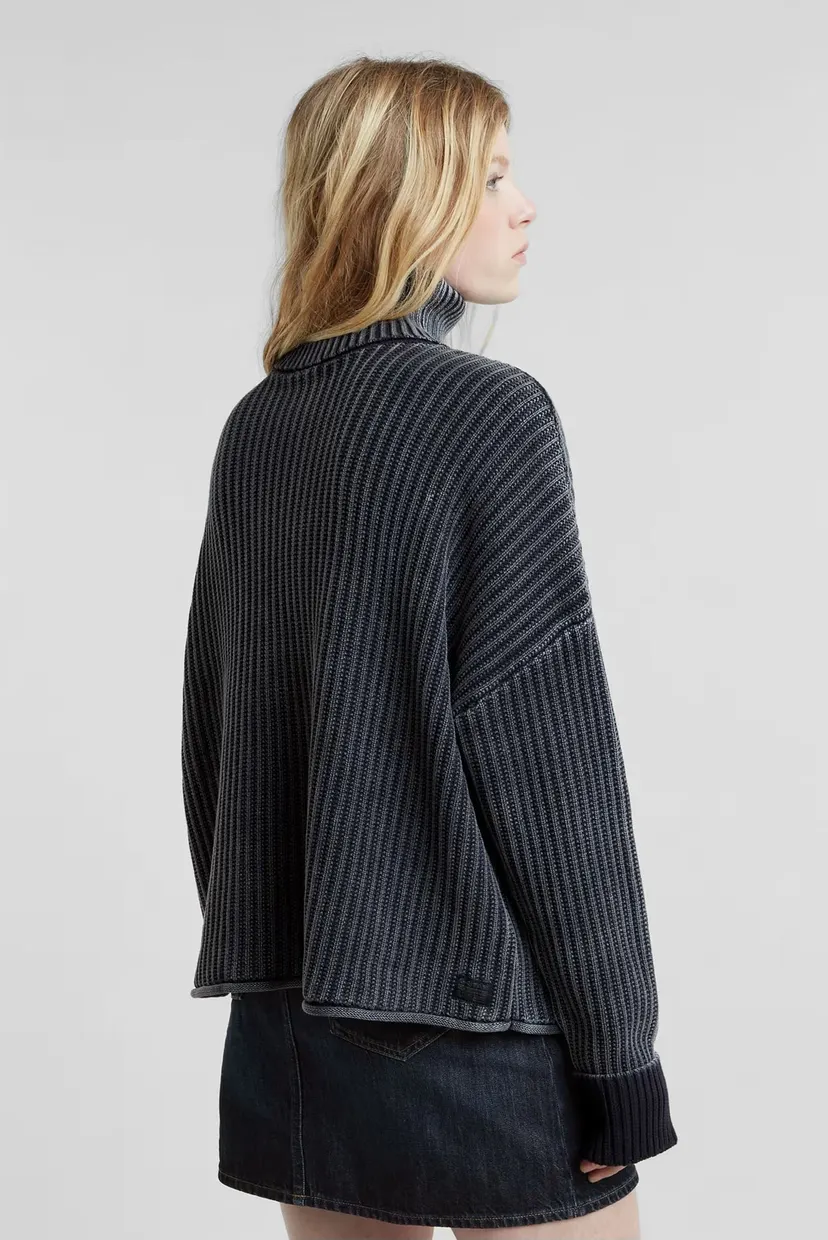 Жіночий темно-синій светр Loose overdyed turtle knit wmn 3