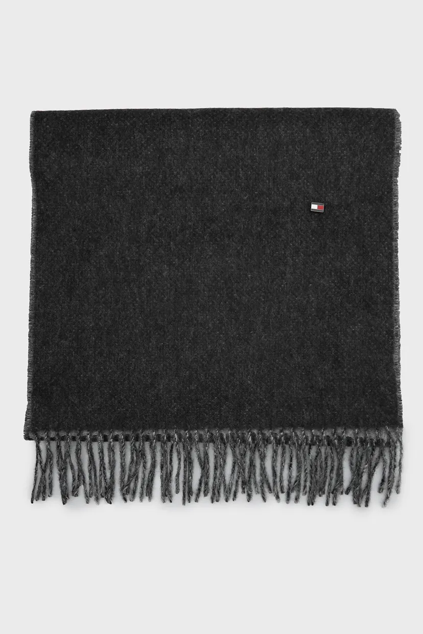 Чоловічий чорний кашеміровий шарф TH CASHMERE PLAQUE SCARF 4
