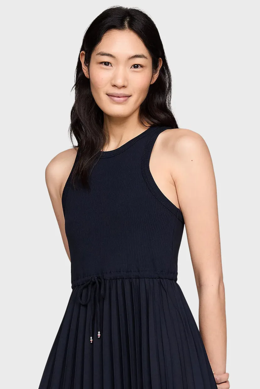 Жіноча темно-синя сукня RIB TANK PLEATED 3
