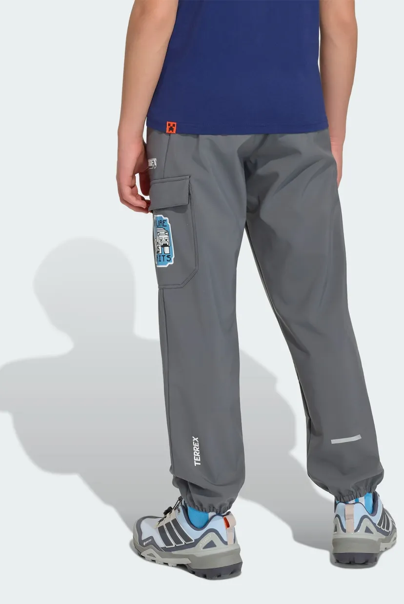 Детские серые спортивные брюки Adidas Minecraft Terrex CLIMAWARM Softshell 3