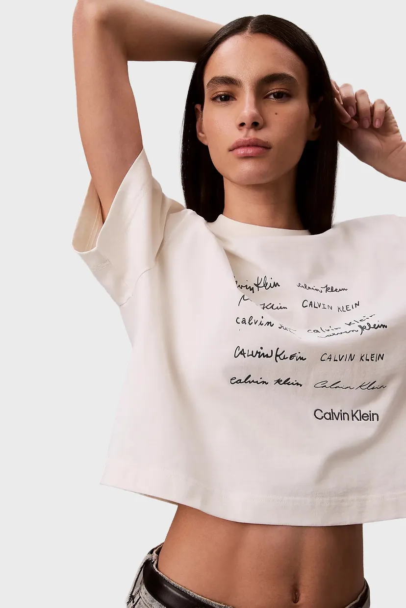 Жіноча біла футболка CROPPED BOXY GRAPHIC 5