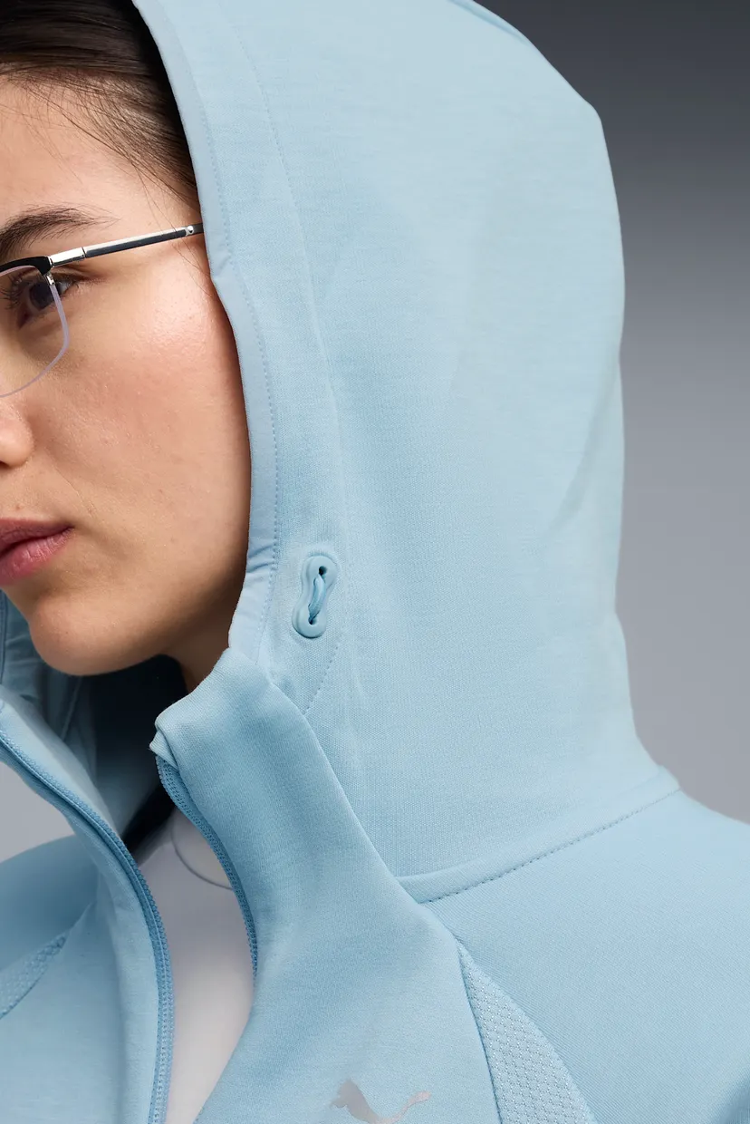 Женское голубое худи Evostripe Full-Zip Hoodie Women 4