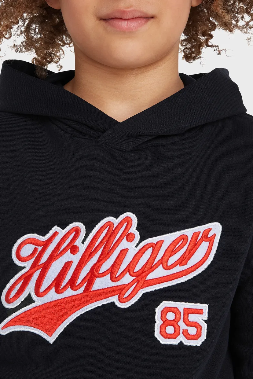 Детское темно-синее худи HILFIGER SCRIPT 3