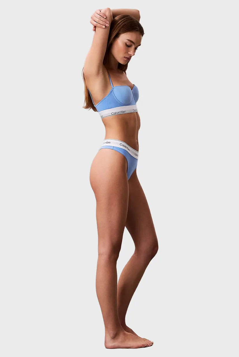 Женские голубые трусики THONG 4