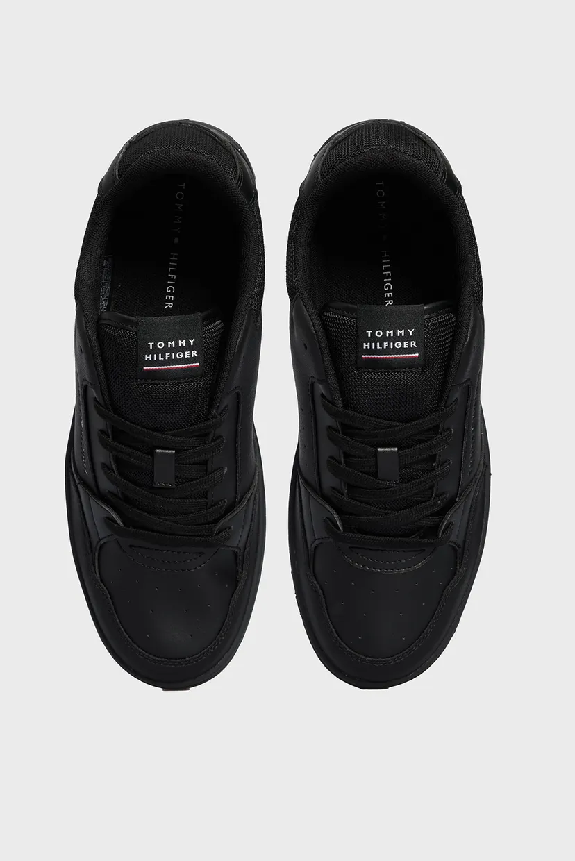 Чоловічі чорні шкіряні снікерcи TH BASKET CORE LEATHER 4