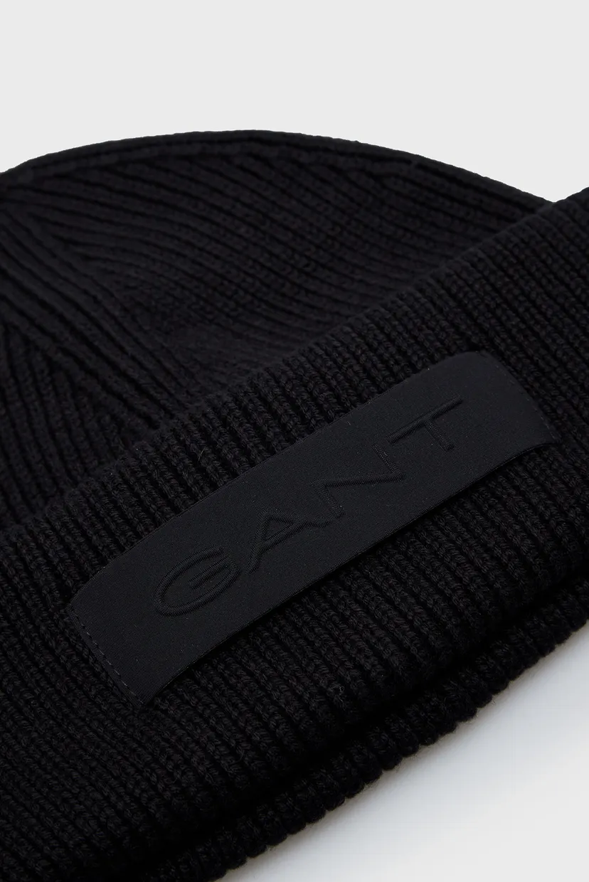 Мужская черная шапка RIBBED BEANIE 4