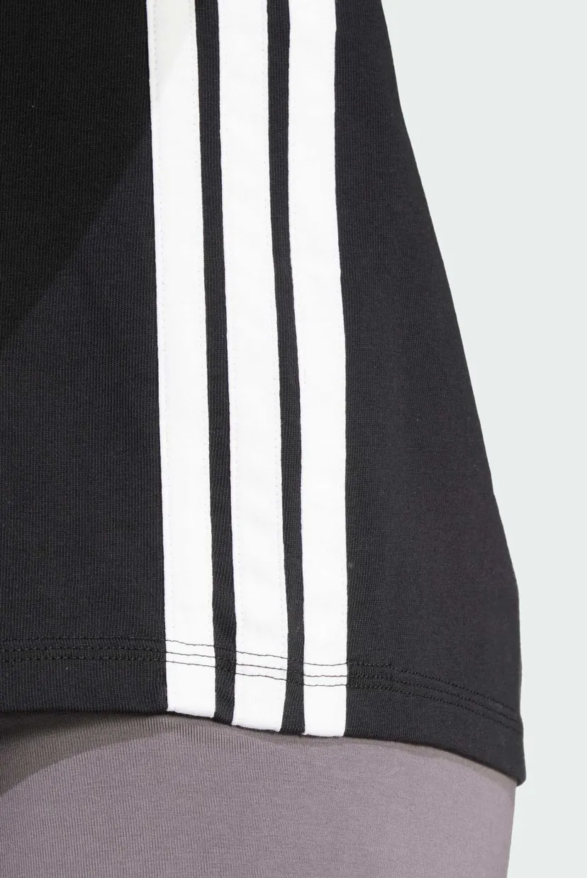 Жіноча чорна футболка Essentials 3-Stripes Cotton 5