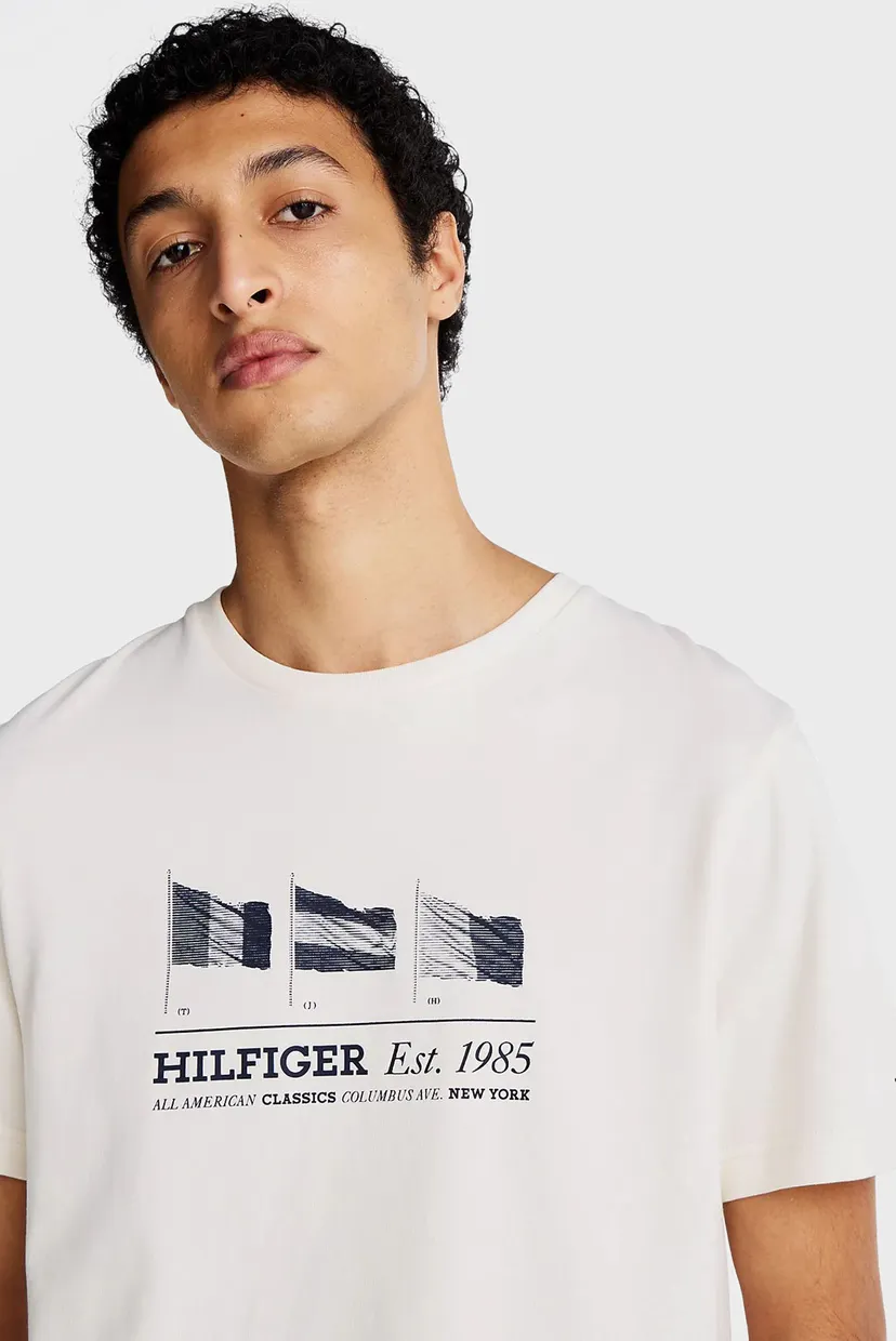 Чоловіча біла футболка HILFIGER FLAGS TEE 4