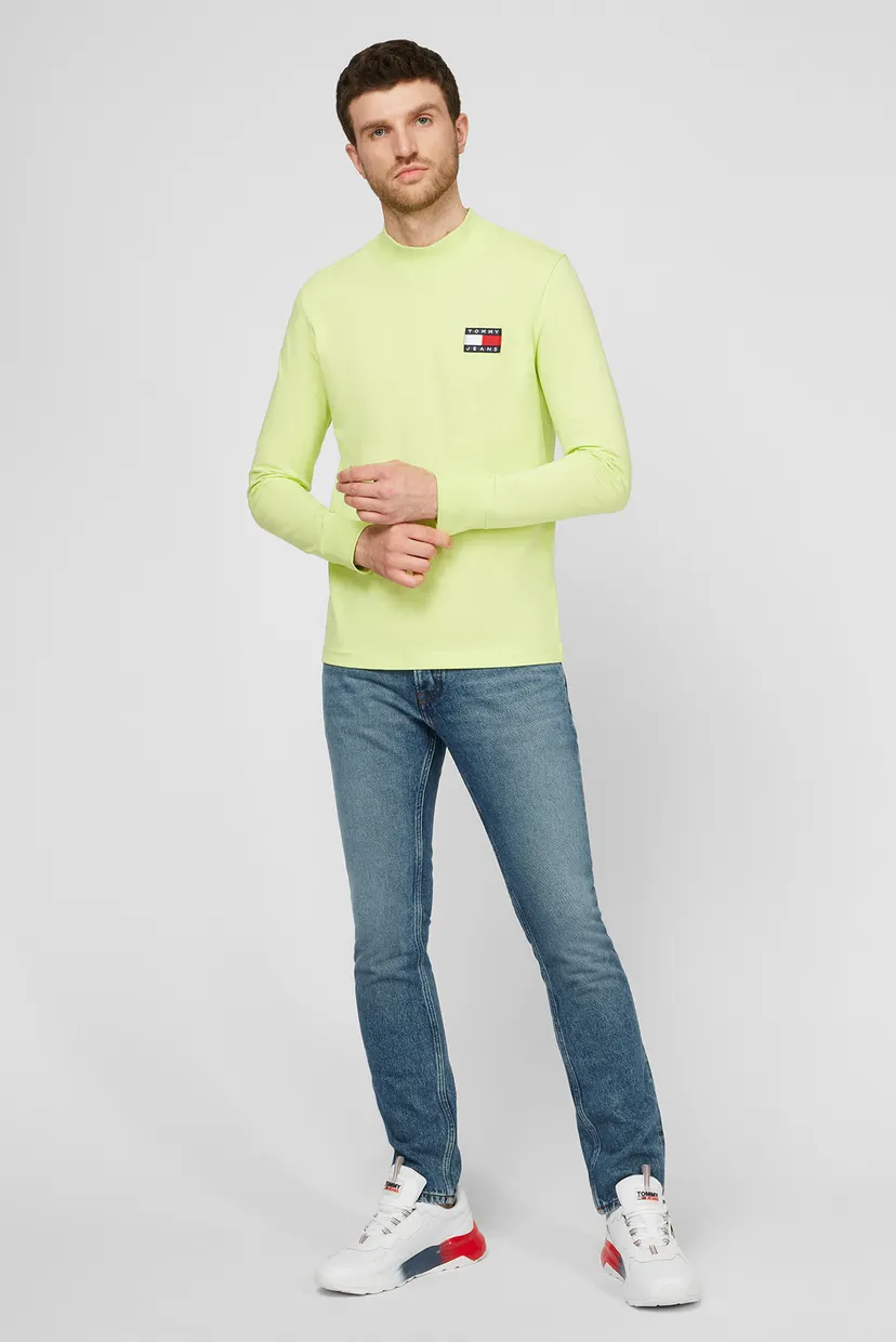 Чоловічий салатовий лонгслів TJM BADGE MOCK NECK Tommy Jeans DM0DM10281 ...