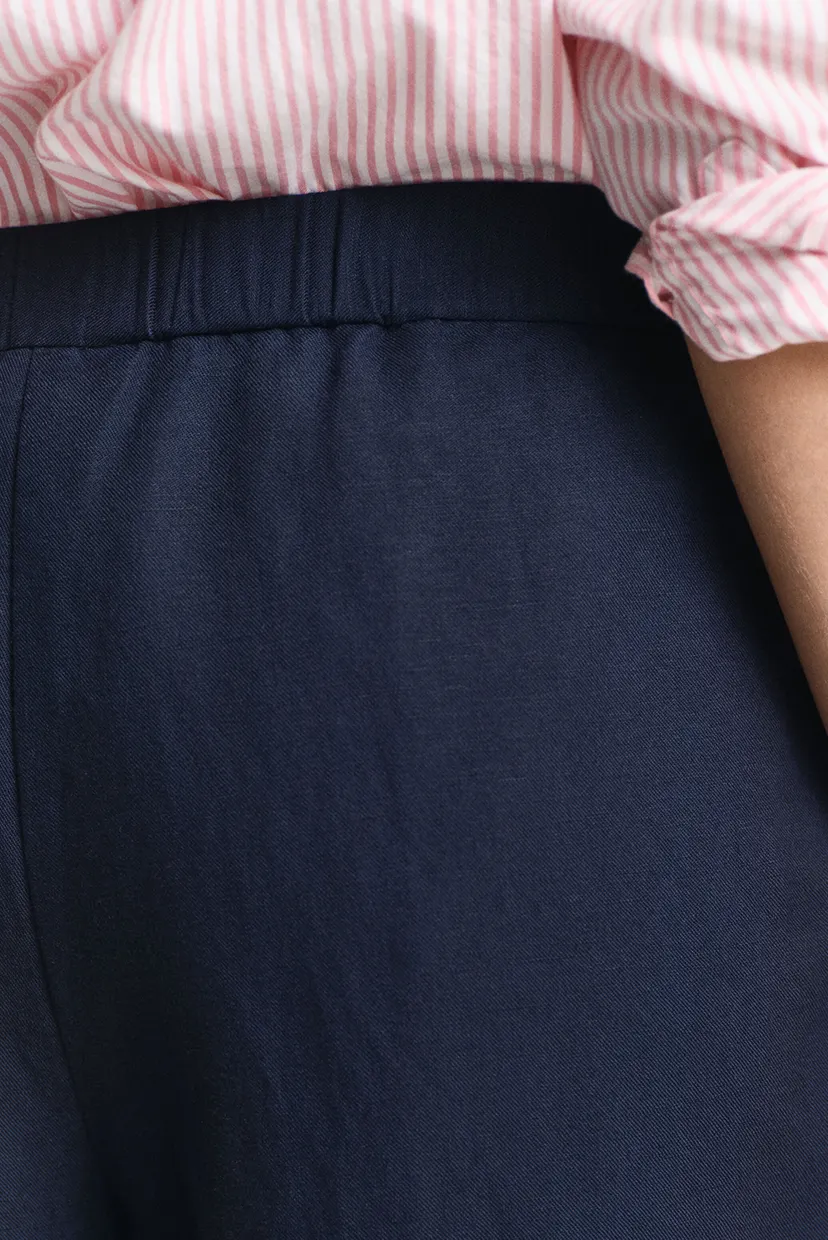 Жіночі темно-сині лляні брюки REL LINEN BLEND PULL ON PANTS 4