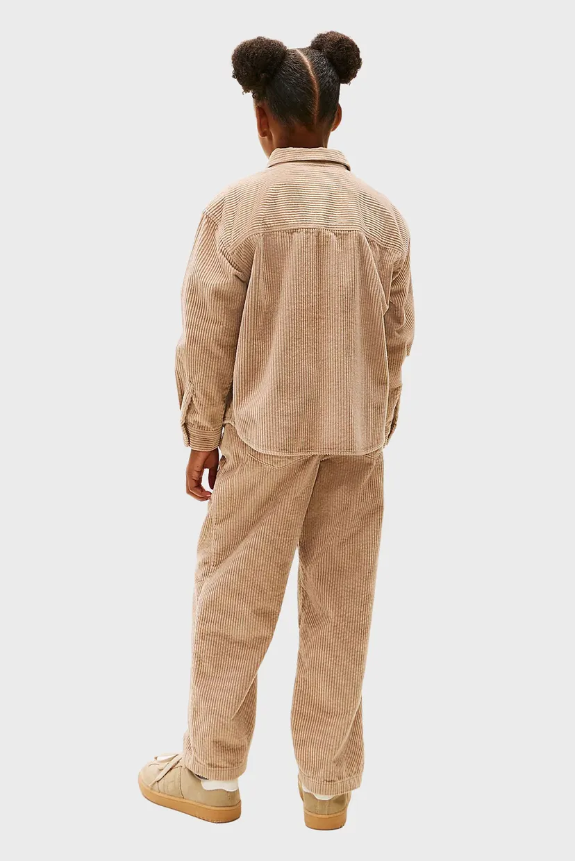 Детская бежевая вельветовая рубашка CORDUROY 3