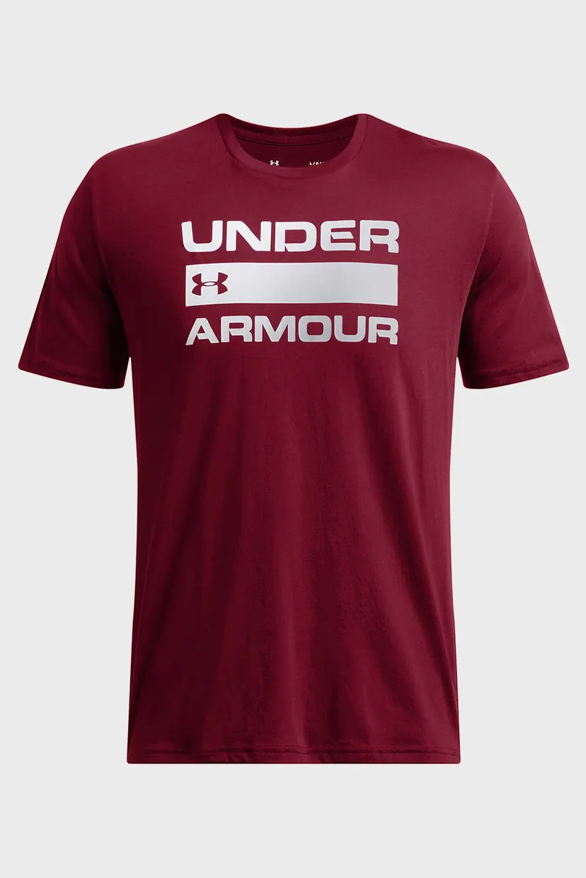 Мужская бордовая футболка UA TEAM ISSUE WORDMARK SS 3