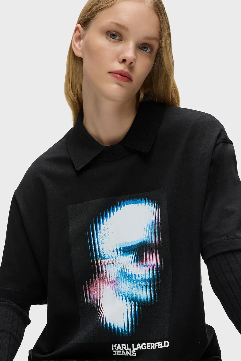 Женская черная футболка KARL TEE 4