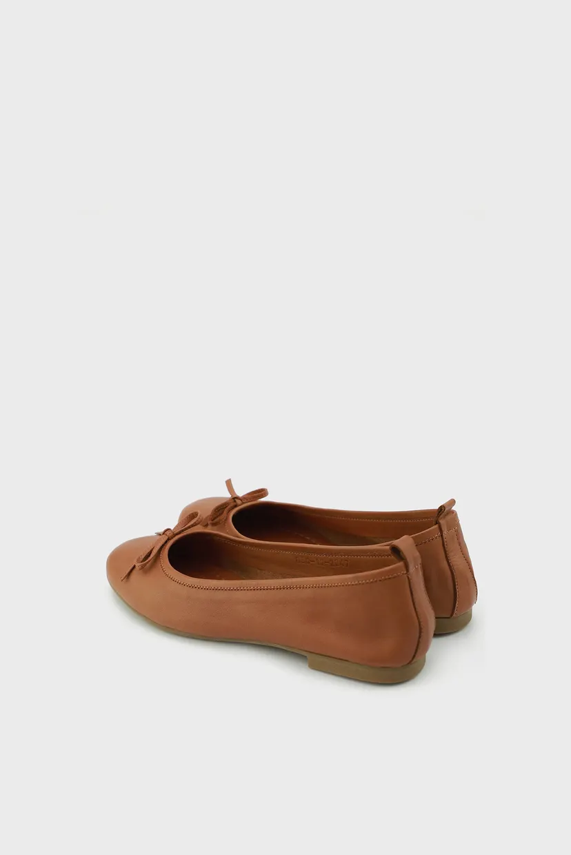 Женские коричневые кожаные балетки 4