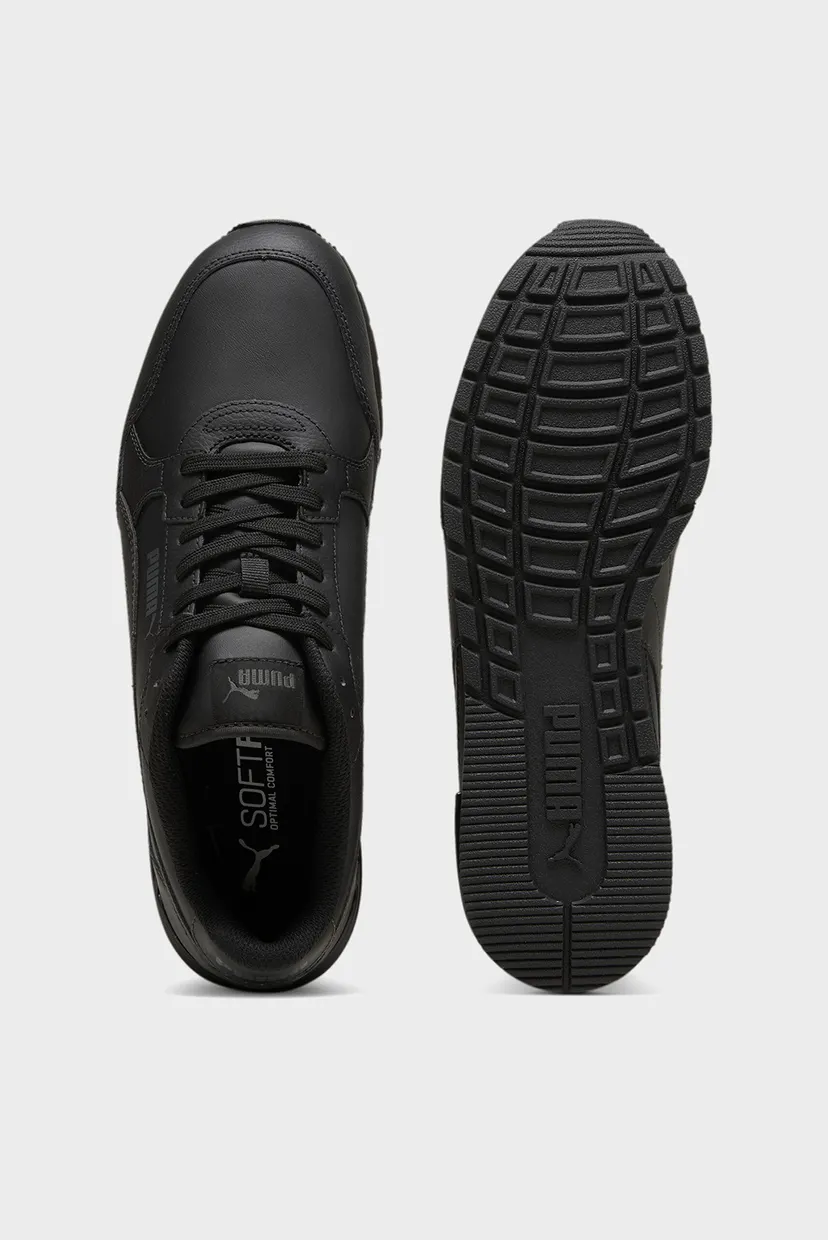 Черные кожаные кроссовки ST Runner v4 Leather Sneakers Unisex 5