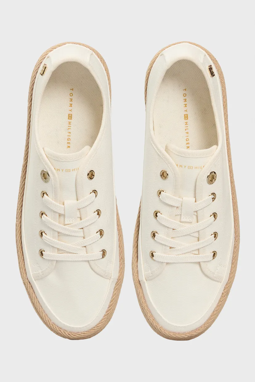 Женские белые кеды ESPADRILLE 4