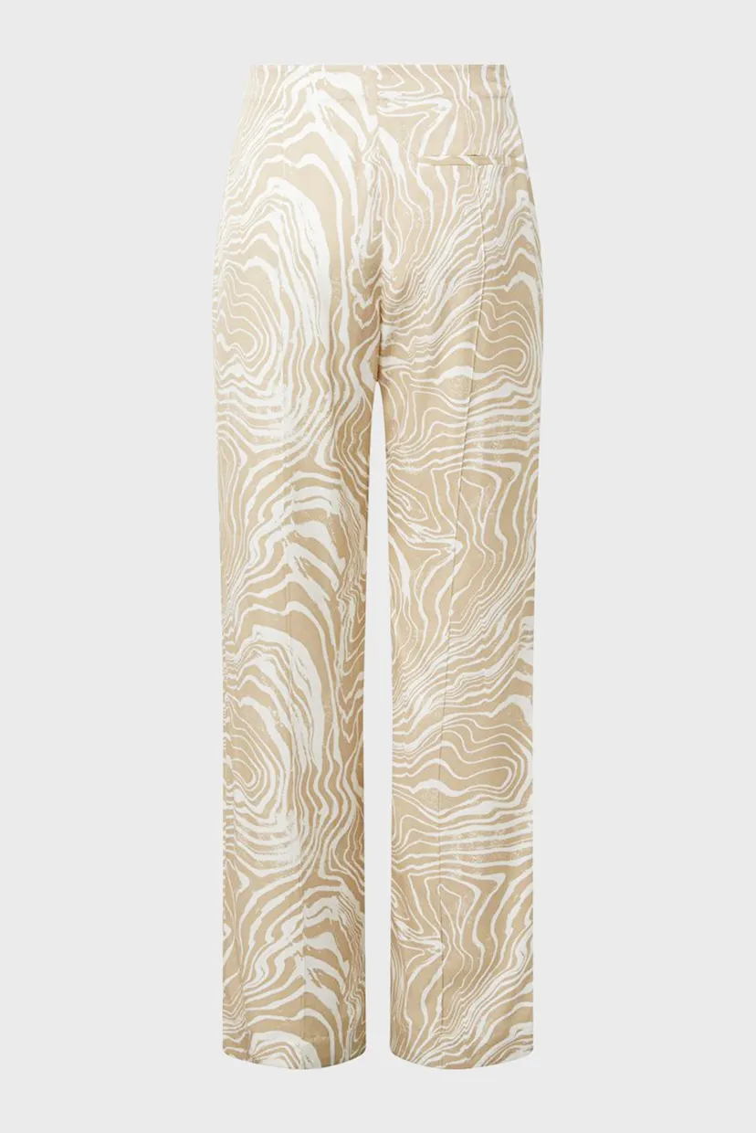 Женские бежевые брюки с узором WAVE PRINT WIDE LEG 6