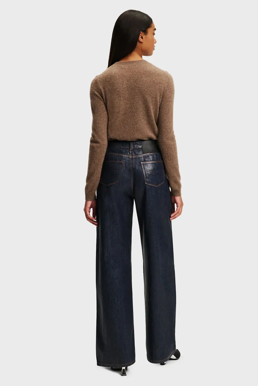 Жіночі темно-сині джинси COATED WIDE LEG 3