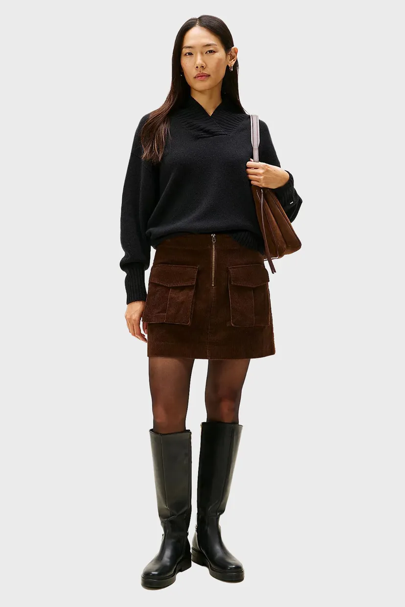 Женская коричневая вельветовая юбка CORDUROY Tommy Hilfiger