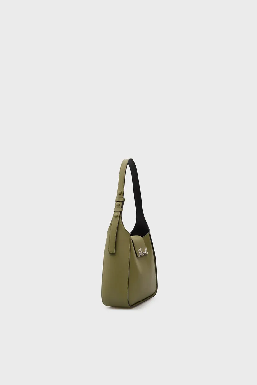 Женская оливковая кожаная сумка SIGNATURE Karl Lagerfeld A1W30434