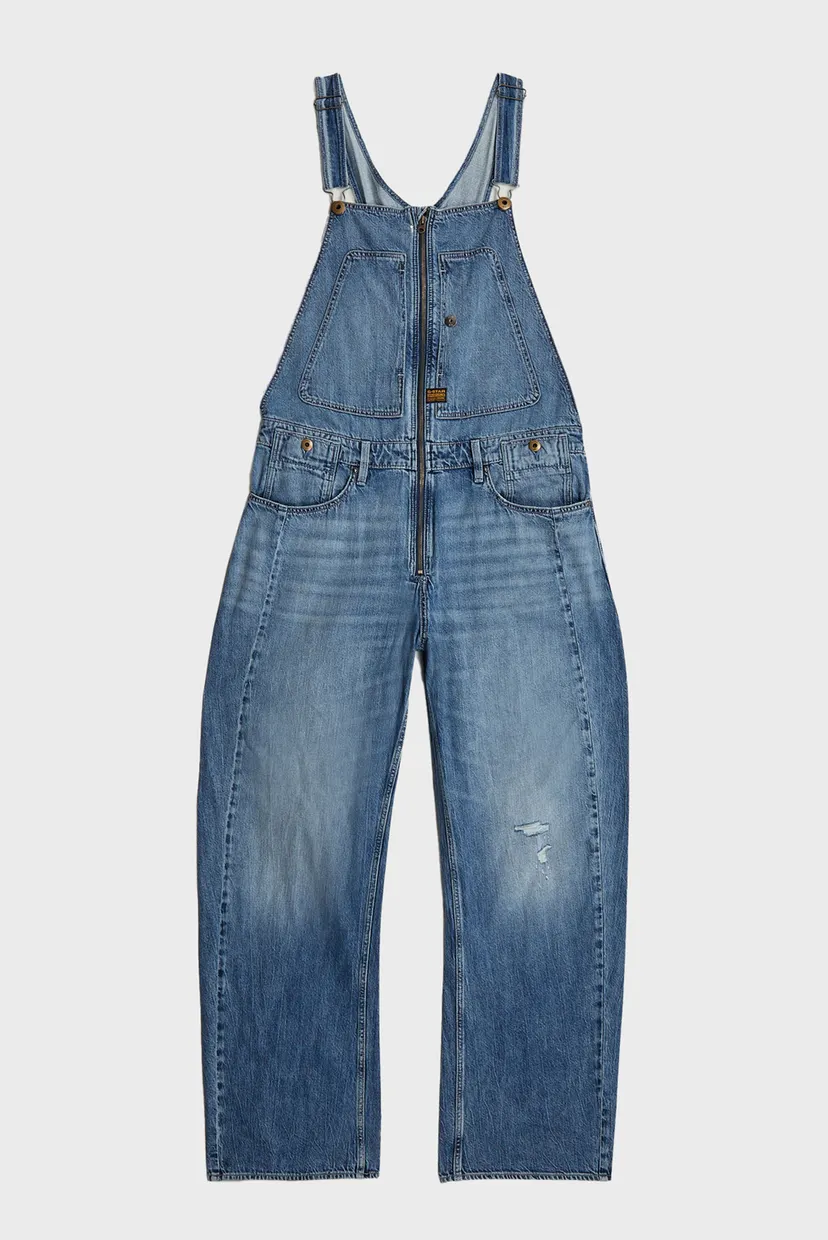 Мужской синий джинсовый комбинезон Dungaree 3D Loose 7