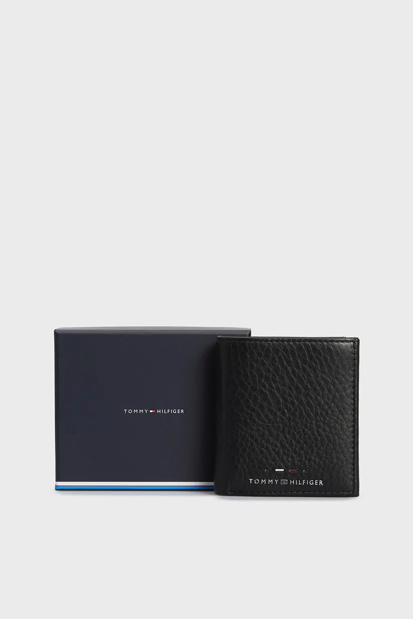 Мужской черный кожаный кошелек TH PREMIUM TRIFOLD 5