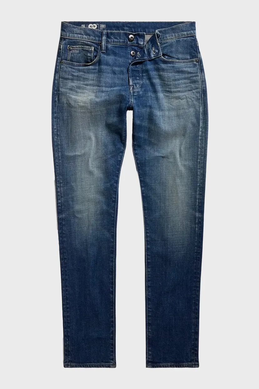 Мужские синие джинсы 3301 Slim 5