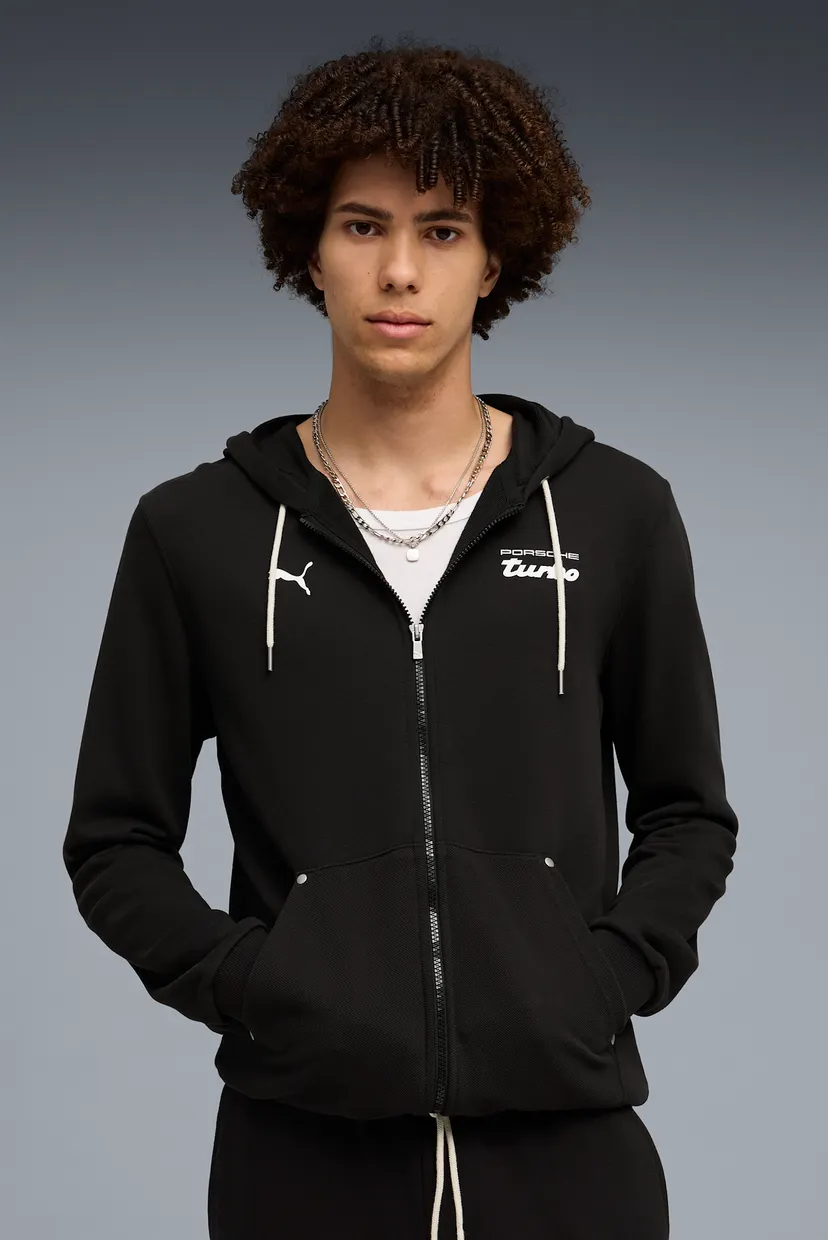 Мужское черное худи Porsche Legacy Sweat Jacket Men 3
