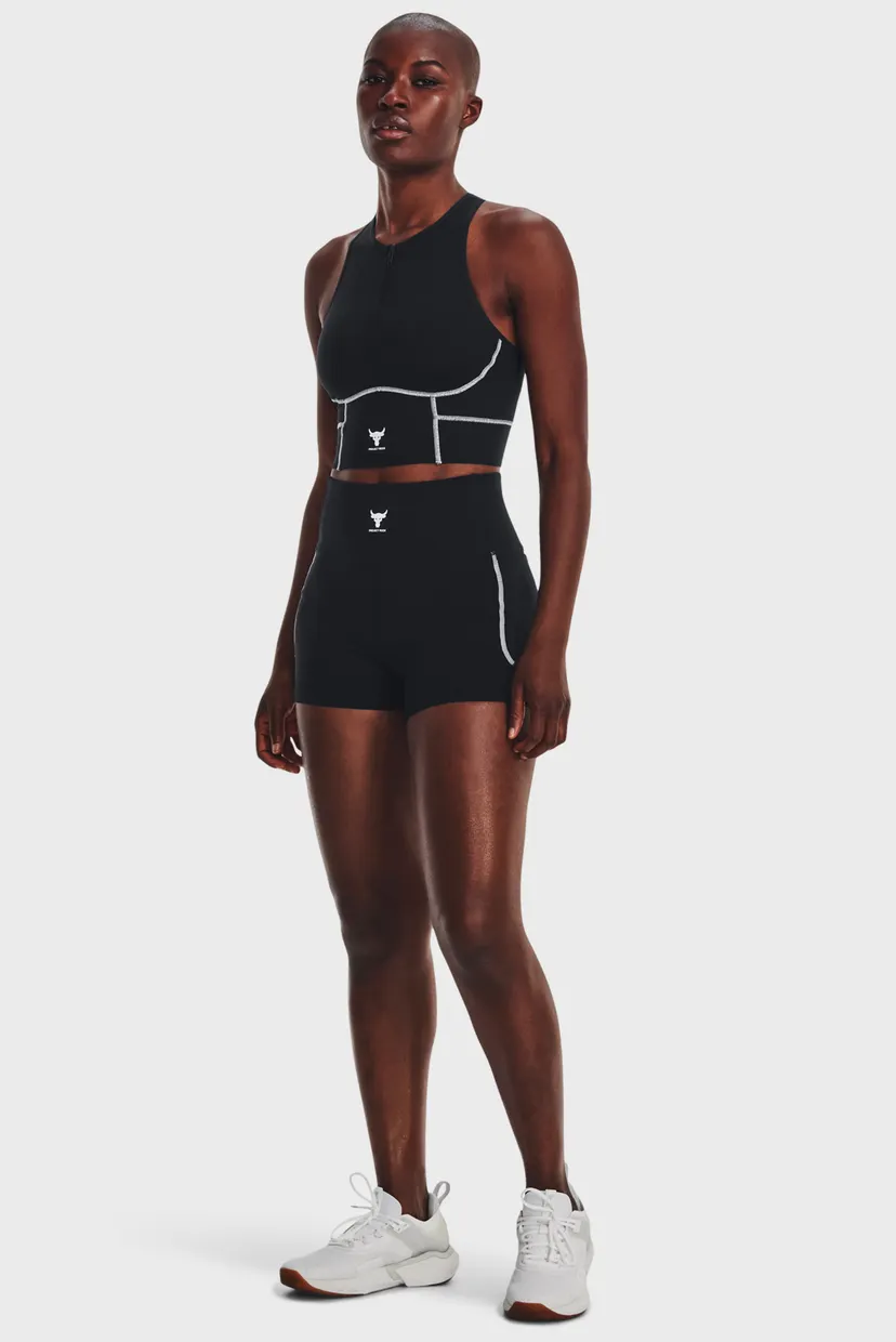 Женский черный топ Pjt Rck Meridian Zip Tank Under Armour 1377457 Женский черный топ Pjt Rck Meridian Zip Tank Under Armour 1377457