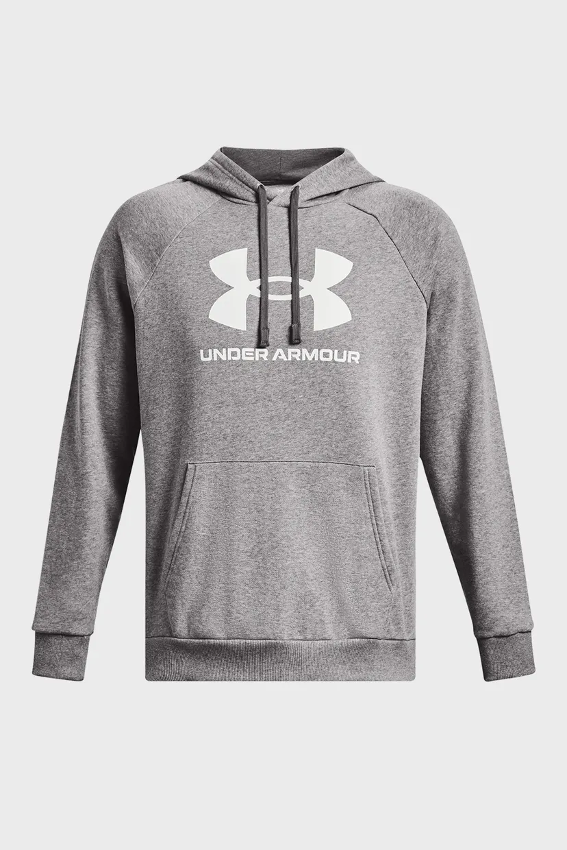 Мужское серое худи UA Rival Fleece Logo HD 5