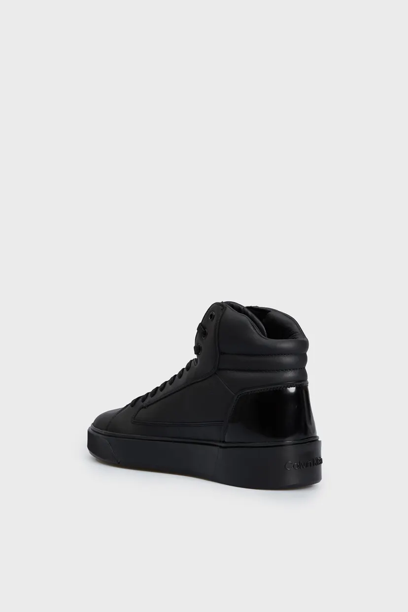 Мужские черные кожаные кроссовки HIGH TOP LACE UP INV STITCH 5