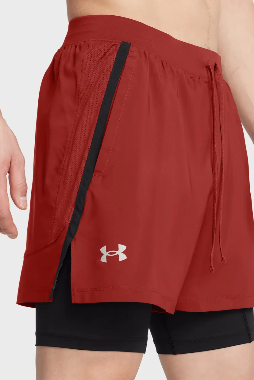 Мужские красные шорты UA LAUNCH 5'' 2-IN-1 SHORT 4