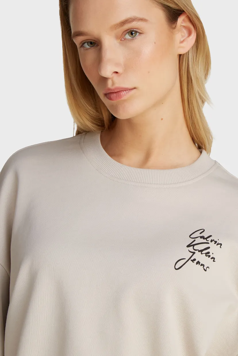 Женский светло-серый свитшот SCRIPT INSTITUTIONAL CREWNECK 4