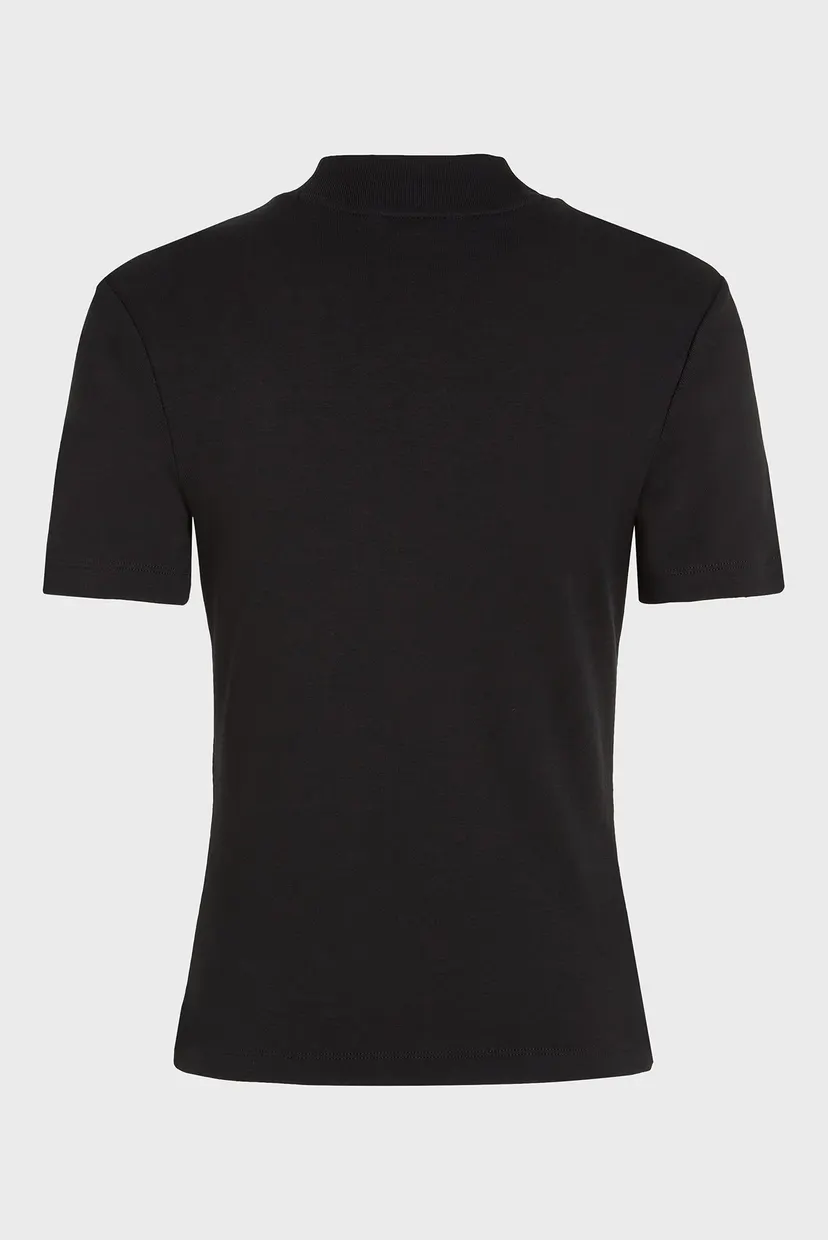 Жіноча чорна футболка SLIM CODY CROP MOCK-NK 7