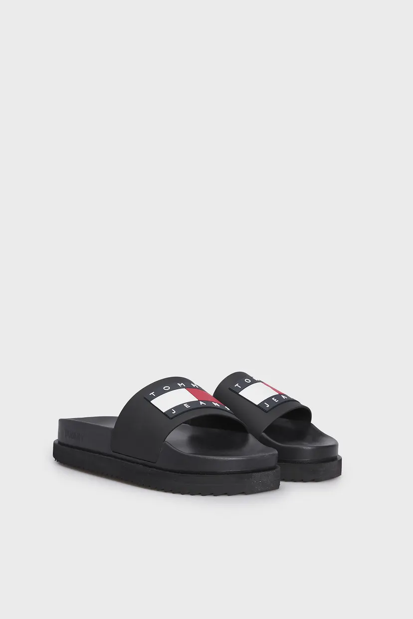 Жіночі чорні слайдери TJW ELEVATED FLATFORM SLIDE 3
