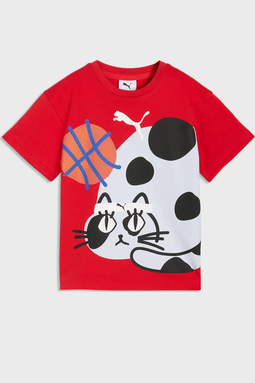 Дитяча червона футболка Sporty Cats Relaxed Graphic Tee Kids 4