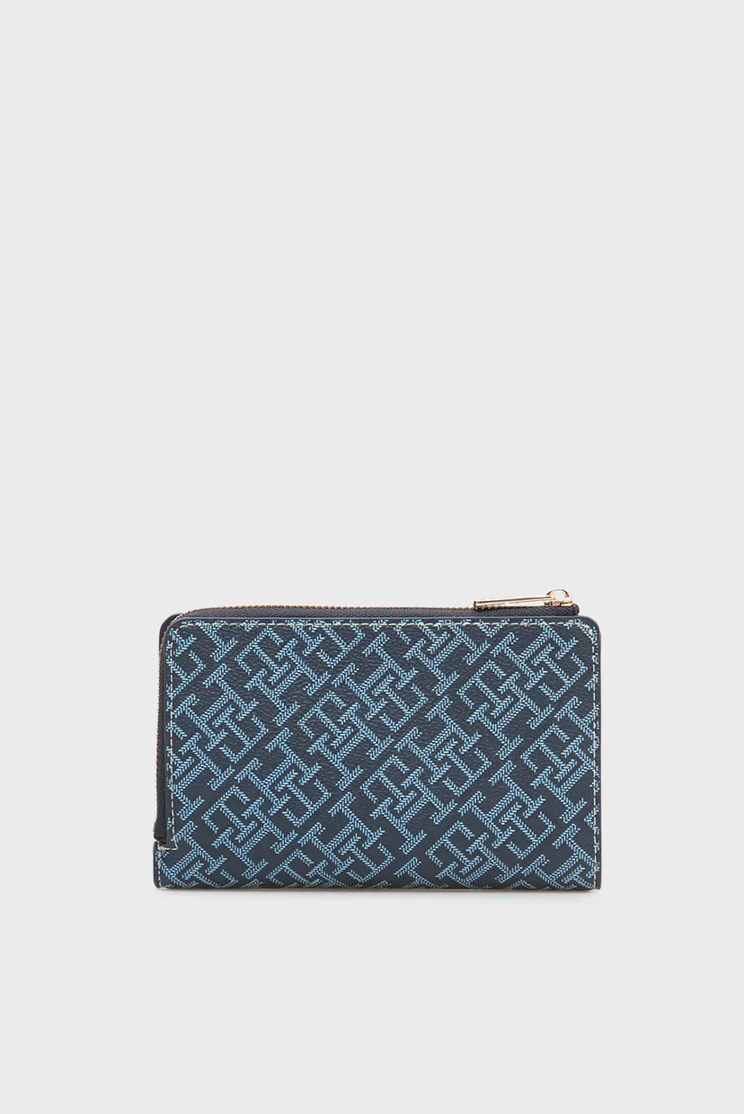 Женский синий кошелек с узором CON BIFOLD 4