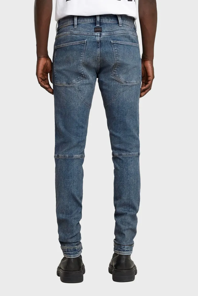 Чоловічі сині джинси 5620 3D Zip Knee Skinny 3