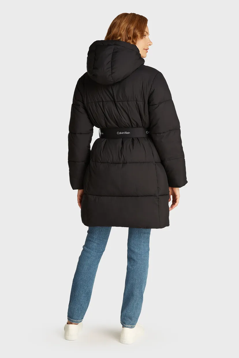 Жіноча чорна куртка LOGO BELT LONG PUFFER 3