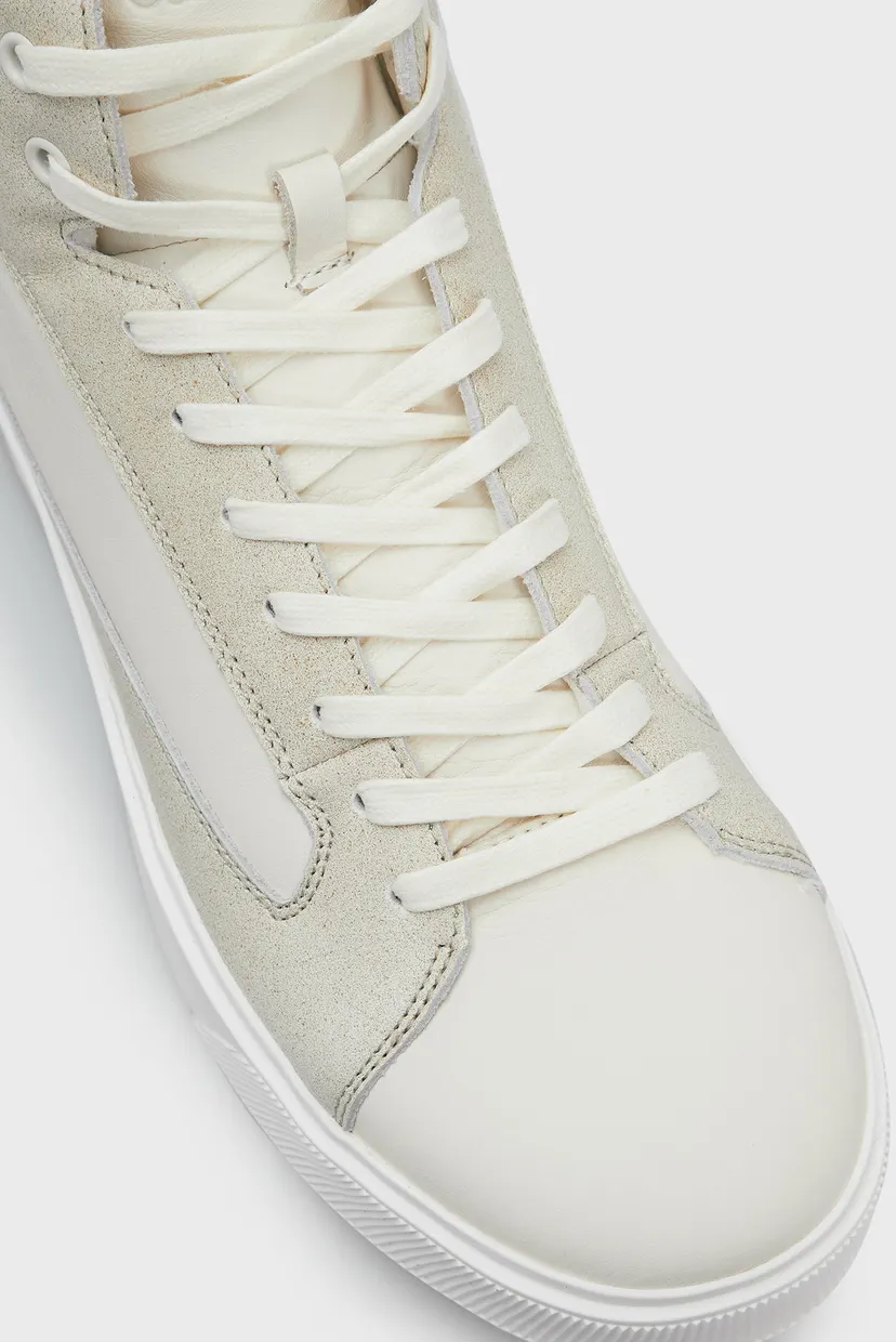 Мужские белые кожаные кроссовки HIGH TOP LACE UP INV STITCH 4