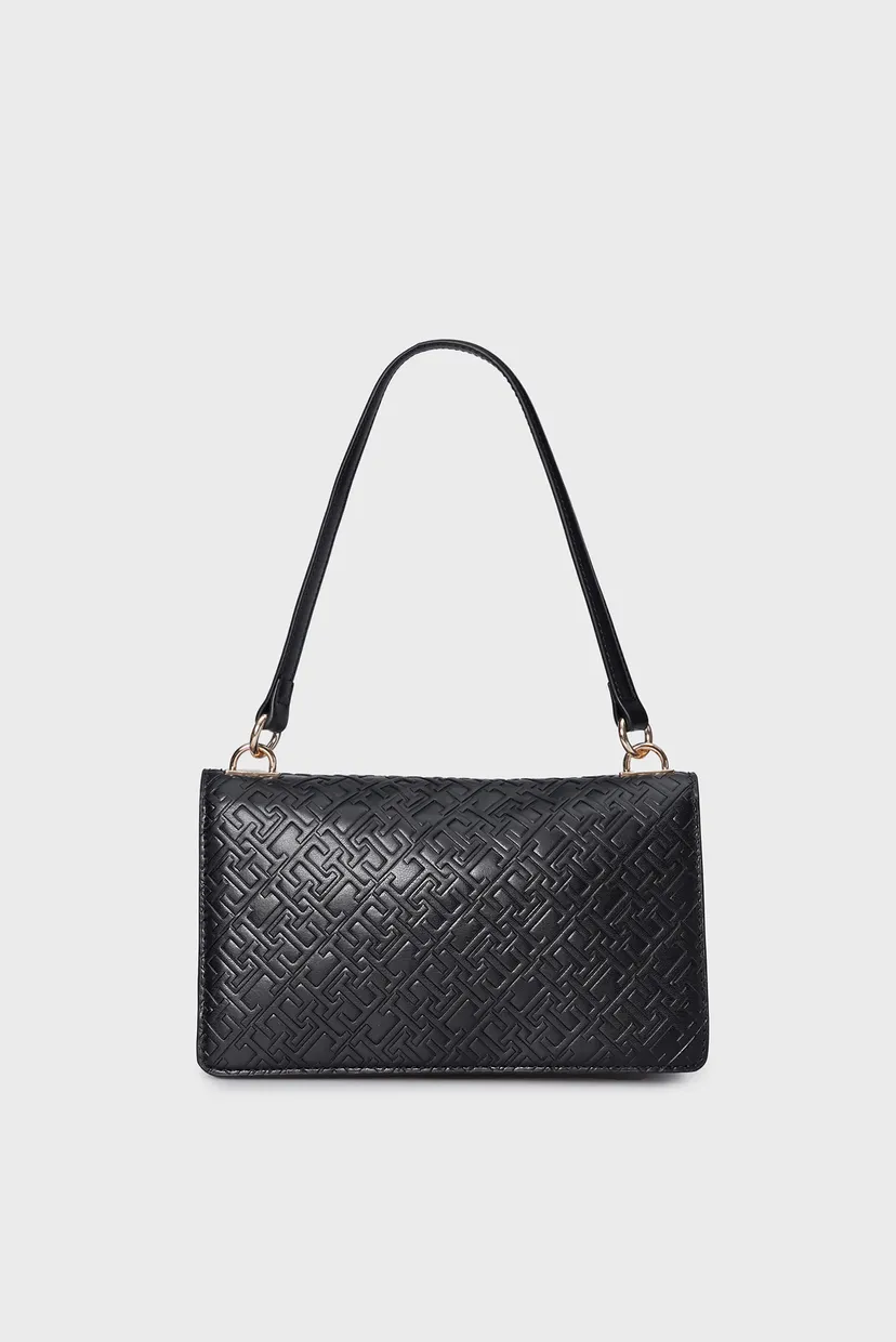 Жіноча чорна сумка TH REFINED SHOULDER BAG MONO 4