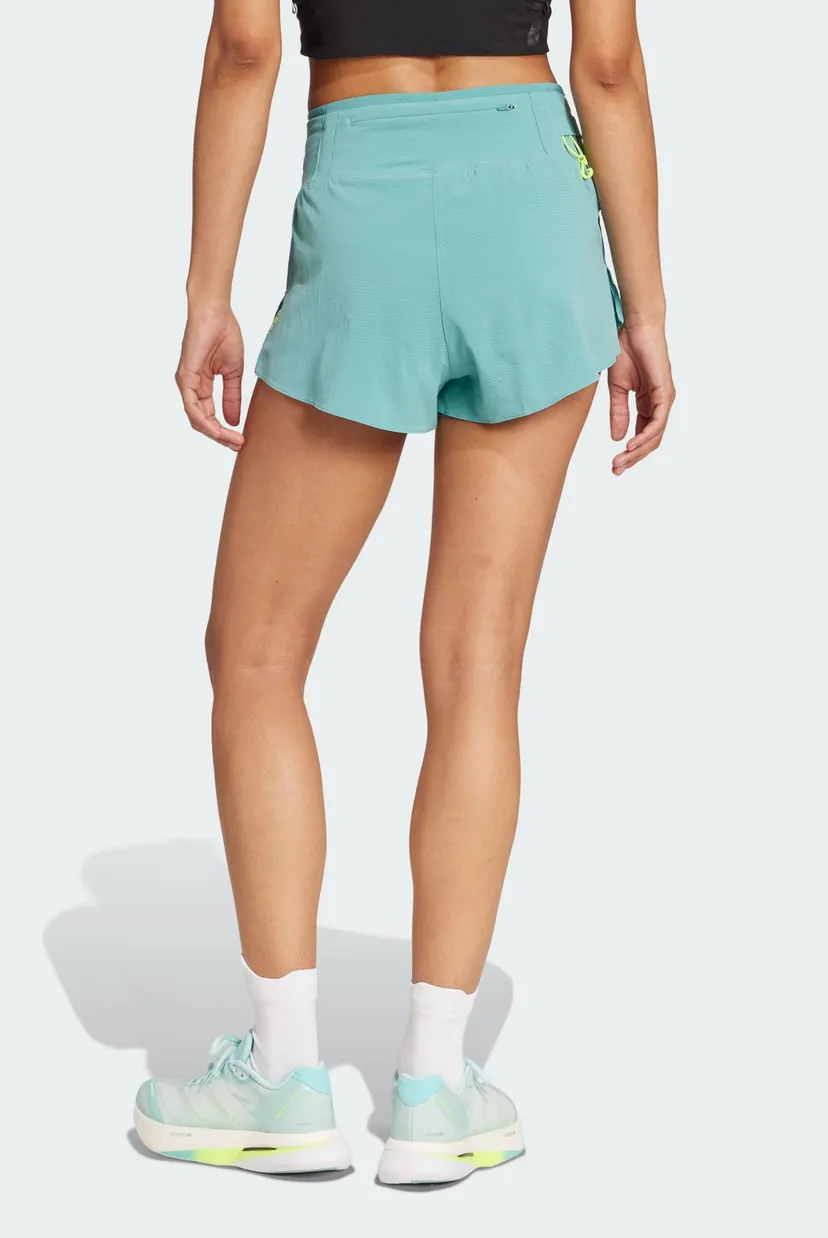 Женские мятные шорты Adizero Running Gel Pocket 3