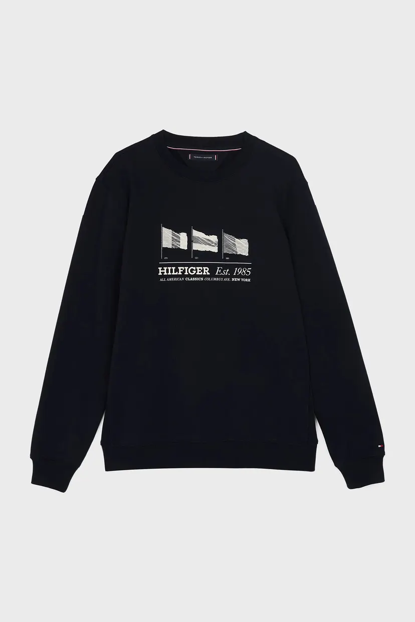 Мужской темно-синий свитшот HILFIGER FLAGS CREWNECK 5