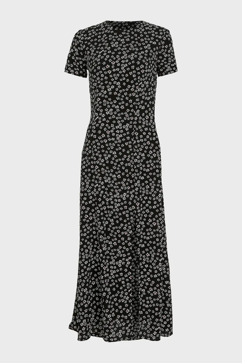Жіноча чорна сукня з візерунком TJW DITSY MIDI SLIT 5