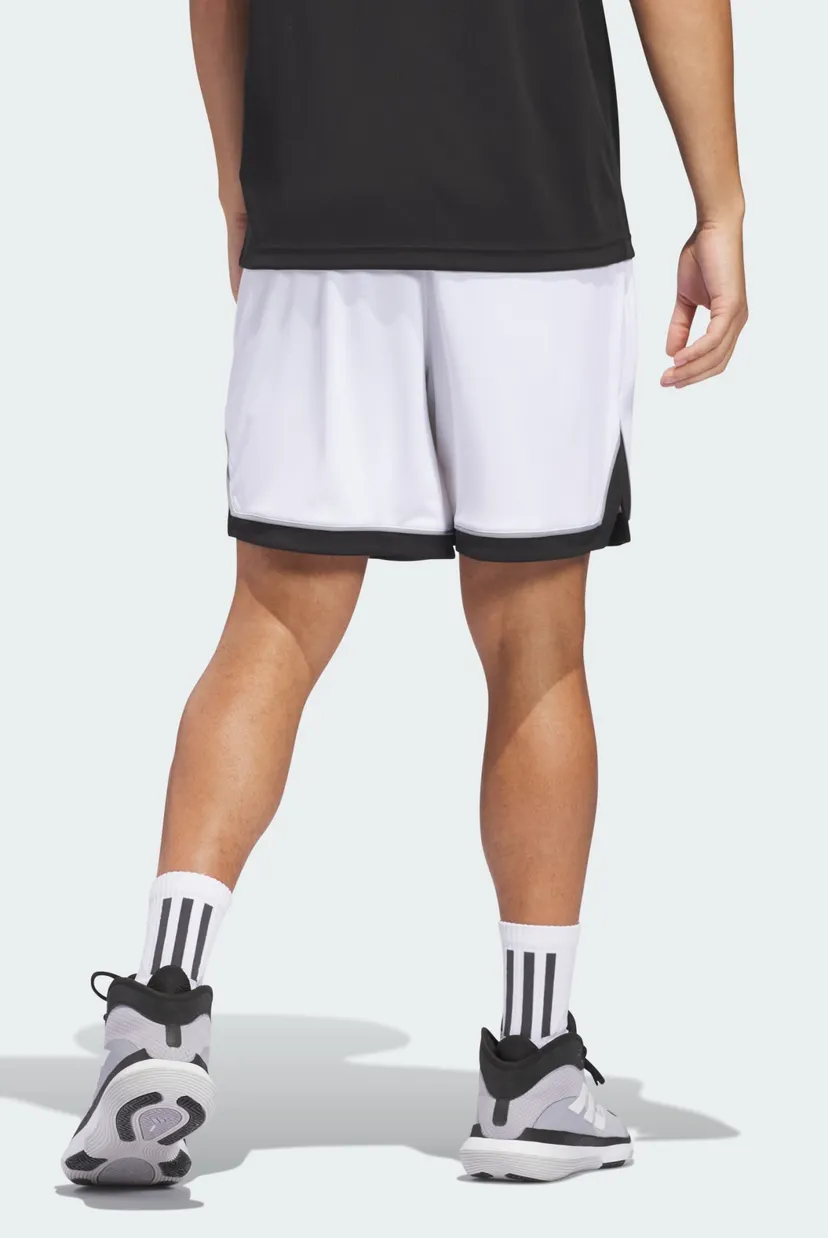 Мужские белые шорты adidas Basketball Badge of Sport 3