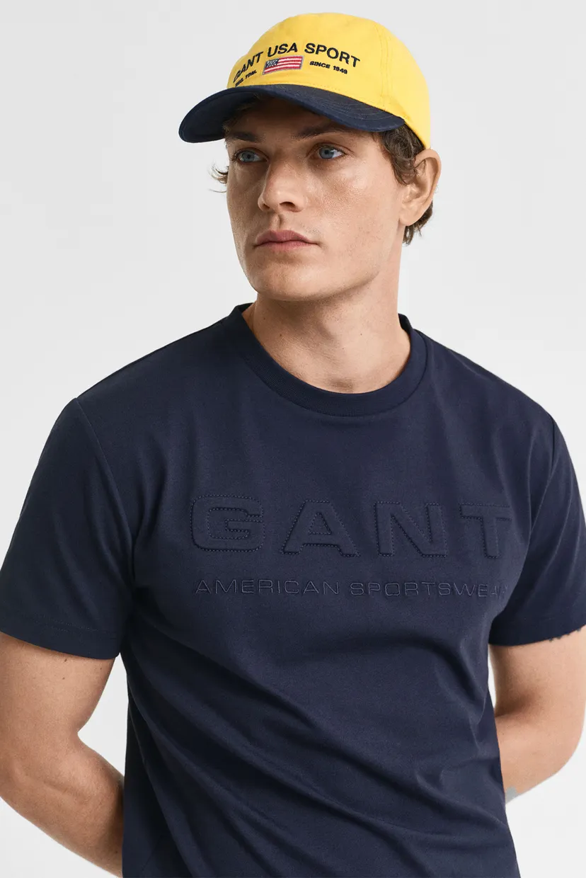 Чоловіча темно-синя футболка EMBOSSED SS T-SHIRT 4