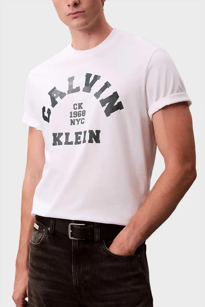 Чоловіча біла футболка SS 20S LN CALVIN COLLEGE GRAPHIC 5